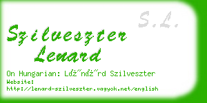 szilveszter lenard business card